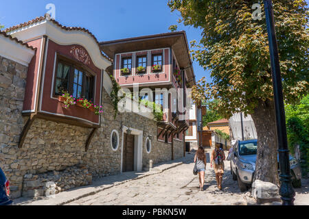 Historische Gebäude in der Altstadt von Plovdiv, Bulgarien Stockfoto