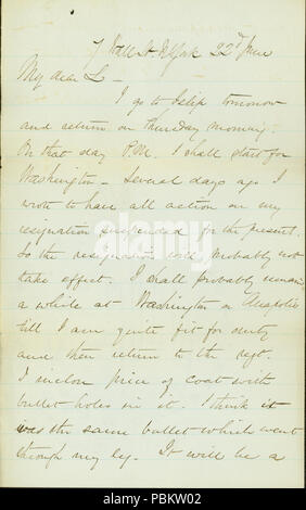 907 unterzeichneten Brief George (George Hastings), 7 Wall St., New York, L. (Lillie Umsted), Juni 22 (1862) Stockfoto