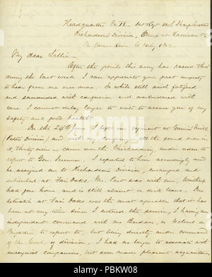 907 unterzeichneten Brief George (George Hastings), Camp am James River, Lillie (Lillie Umsted), 6. Juli 1862 Stockfoto