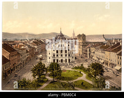 758 High Street und der Theater, Kaschau, Ungarn, Österreich-ungarn - LCCN 2002710879 Stockfoto