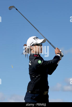 Der australische Minjee Lee am 17. Abschlag am dritten Tag der Aberdeen Standard Investments Ladies Scottish Open 2018 im Gullane Golf Club. PRESSEVERBAND Foto, Bilddatum: Samstag, 28. Juli 2018. Bildnachweis sollte lauten: Jane Barlow/PA Wire. Stockfoto