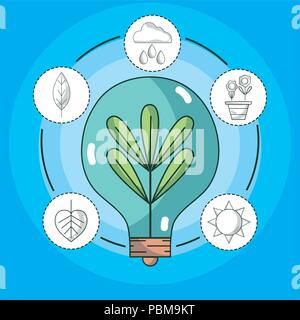 Satz von eco Icons und Symbole Stock Vektor