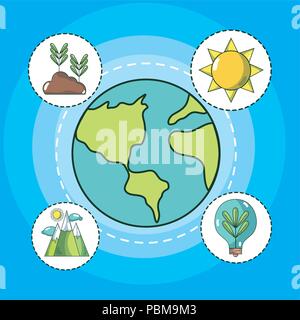 Satz von eco Icons und Symbole Stock Vektor