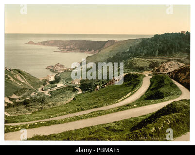 . Bouley Bay, Jersey, Channel Islands. Teil: die Britischen Inseln in der Photochrom print Collection.; mehr Informationen über die Photochrom Print Collection an Http://hdl.loc.gov/loc.pnp/pp.pgz; Drucken Nr. verfügbar ist '10437'.; Titel von den Detroit Publishing Co., Katalog J - Ausland abschnitt, Detroit, Mich.: Detroit Publishing Company, 1905. Zwischen 1890 und 1900 831 Bouley Bay, Jersey, Channel Islands - LCCN 2002696499 Stockfoto