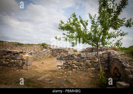 Römische Ruinen von Histria Zitadelle in Dobrogea, Rumänien. Stockfoto