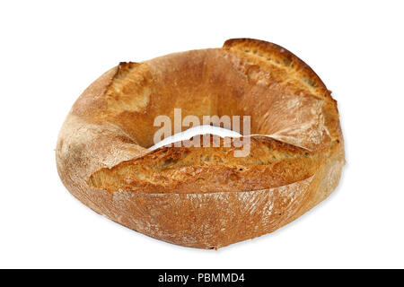 Frische bagel Brot auf weißem Hintergrund Stockfoto