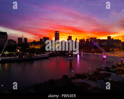 Atardecer en Puerto Madero, Buenos Aires, Argentinien Stockfoto