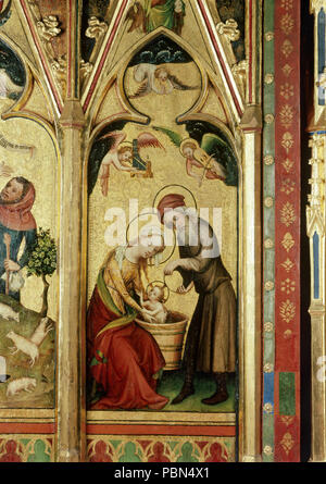 [Bildindex der Kunst und Architektur] 998 Marie et Joseph baignant Jésus Stockfoto
