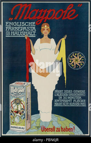 . 'Maypole. Färbe-Pasta'. Österreich, um 1910, 63 x 96 cm Druck: Münster & Co., Wien XIII. um 1910 1010 Maibaum c 1910 Stockfoto