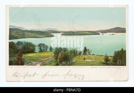 943 Untere Saranac Lake von Algonquin, untere Saranac Lake, N. Y (Nypl b 12647398-63036) Stockfoto