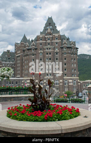 Banff, Alberta, Kanada/6 Juli 2018: Das Banff Springs Hotel Stockfoto