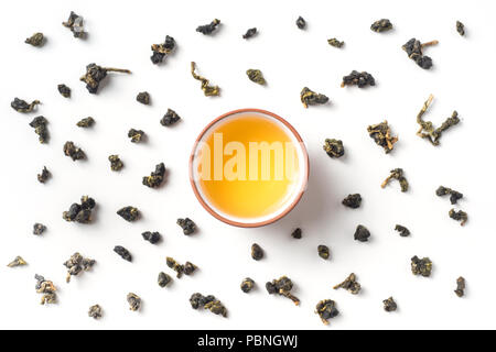 Asien Kultur und Design Konzept - frische Taiwan oolong Tee in die Tasse Stockfoto