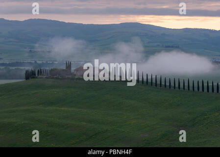 Die Schönheit der Val D'Orcia in der Toskana, Italien Stockfoto