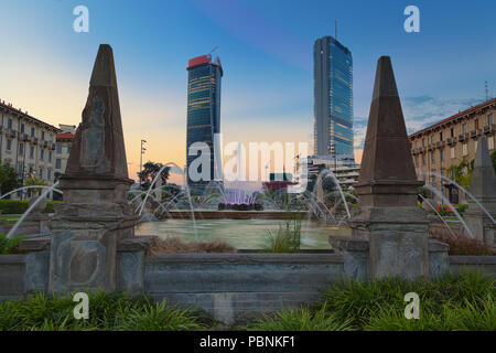 Mailand, Italien - Juli 23th, 2018: Hadid Turm von Zaha Hadid Architects, in Mailand, Italien: moderne CityLife Bezirk Stockfoto