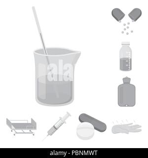 Medizin und Behandlung monochrome Icons im Set Sammlung für Design. Medizin und Ausrüstung vektor Symbol lieferbar Abbildung. Stock Vektor