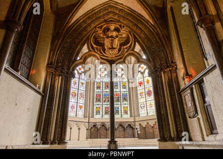 LONDON, ENGLAND - 20. JULI 2016: Chapter House, Westminster Abbey (Stiftskirche St. Peter in Westminster), UNESCO Weltkulturerbe Stockfoto