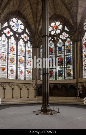 LONDON, ENGLAND - 20. JULI 2016: Chapter House, Westminster Abbey (Stiftskirche St. Peter in Westminster), UNESCO Weltkulturerbe Stockfoto