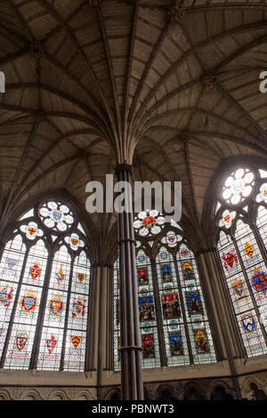 LONDON, ENGLAND - 20. JULI 2016: Chapter House, Westminster Abbey (Stiftskirche St. Peter in Westminster), UNESCO Weltkulturerbe Stockfoto