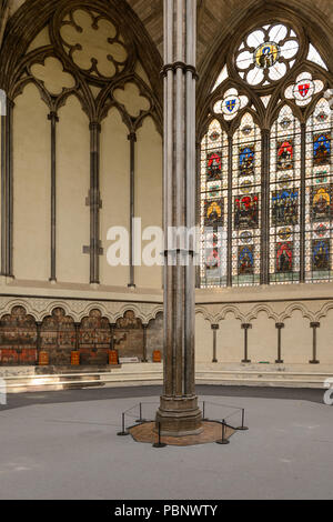 LONDON, ENGLAND - 20. JULI 2016: Chapter House, Westminster Abbey (Stiftskirche St. Peter in Westminster), UNESCO Weltkulturerbe Stockfoto