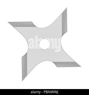 Ninja Stern Shuriken isoliert Stockfoto