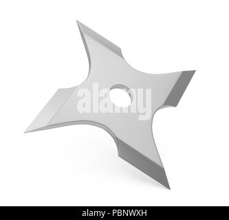 Ninja Stern Shuriken isoliert Stockfoto