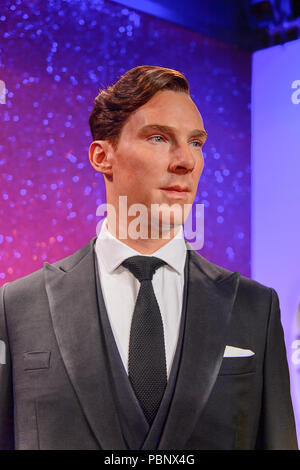 LONDON, ENGLAND - 22. JULI 2016: Benedikt Timothy Carlton Cumberbatch, englischer Schauspieler, Madame Tussauds Wax Museum. Es ist eine große Touristenattraktion in Stockfoto