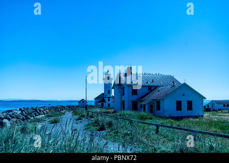 Der Punkt Wilson Leuchtturm site Ansehen im schönen Sommer 2. Port Townsend, Washington, USA, Stockfoto