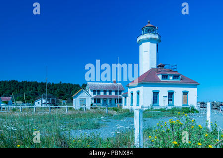 Schönen historischen Punkt Wilson Leuchtturm close up1 Port Townsend, Washington. Stockfoto