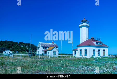 Schönen historischen Punkt Wilson Leuchtturm, Port Townsend, Washington. Stockfoto