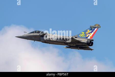 Dassault Rafale M, Flottille 12F der französischen Marine, Landivisau, 70. Jahrestag Schwanz Lackierung Stockfoto