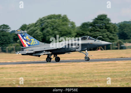 Dassault Rafale M, Flottille 12F der französischen Marine, Landivisau, 70. Jahrestag Schwanz Lackierung Stockfoto