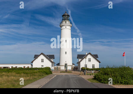 Historische Leuchtturm Hirtshals an der Küste des Skagerrak Stockfoto