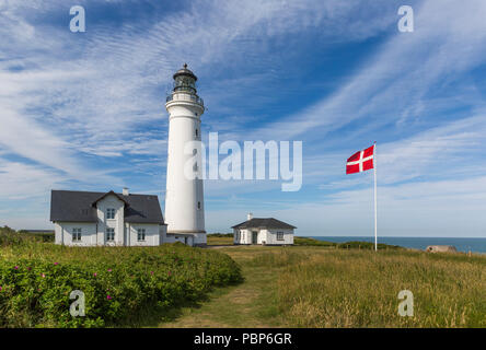 Historische Leuchtturm Hirtshals an der Küste des Skagerrak Stockfoto