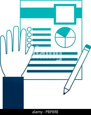 Hand mit Zwischenablage bleistift Humanressourcen Vector Illustration Stock Vektor