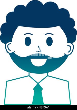 Business mann Mitarbeiter portrait Charakter Vektor-illustration neon Bild Stock Vektor