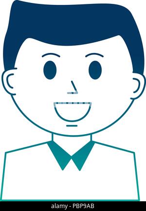 Business mann Mitarbeiter portrait Charakter Vektor-illustration neon Bild Stock Vektor