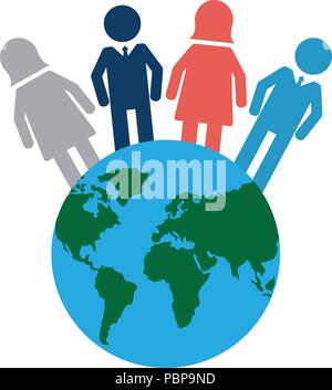 Business Teamarbeit auf der Welt Vektor illustration Design Stock Vektor