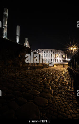 Nightligths Roms Innenstadt in einer Sommernacht Stockfoto