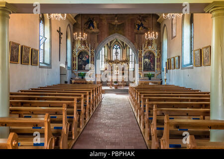 Die historische St. Martin Kirche Busskirch, Rapperswil-Jona, der Frühen mittelalterlichen Pfarrkirche stützt sich auf die Überreste eines römischen Gebäudes (1. bis 4. Cen Stockfoto