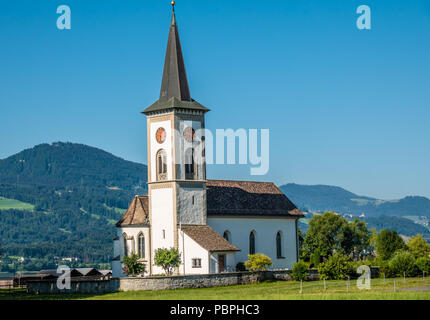 Die historische St. Martin Kirche Busskirch, Rapperswil-Jona, der Frühen mittelalterlichen Pfarrkirche stützt sich auf die Überreste eines römischen Gebäudes (1. bis 4. Cen Stockfoto