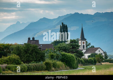 Die historische St. Martin Kirche Busskirch, Rapperswil-Jona, der Frühen mittelalterlichen Pfarrkirche stützt sich auf die Überreste eines römischen Gebäudes (1. bis 4. Cen Stockfoto