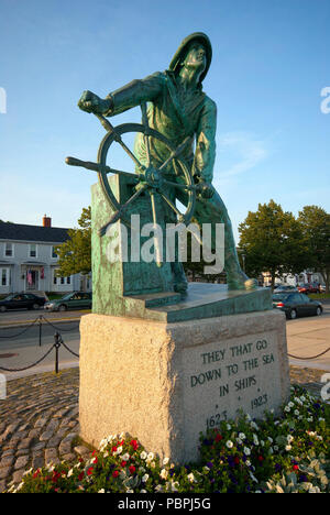 Bin ein an der Statue das Rad', Gloucester, Essex County, Massachusetts, USA Stockfoto