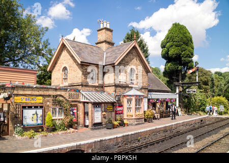 Hampton Loade Station auf dem Severn Valley Railway Heritage Railway Line in Shropshire, Stockfoto