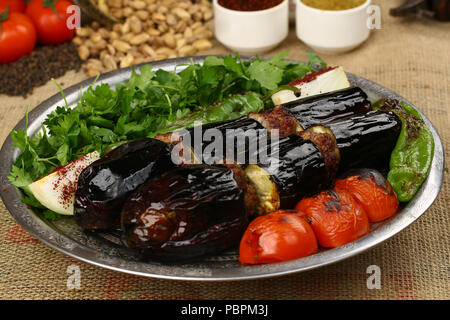Türkische Aubergine kebab Stockfoto