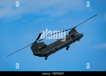 Sunderland, Großbritannien, 29. Juli 2018. RAF Chinook Helikopter im Sunderland Airshow. 28. Juli 2018 Credit: Peter Reed/Alamy leben Nachrichten Stockfoto