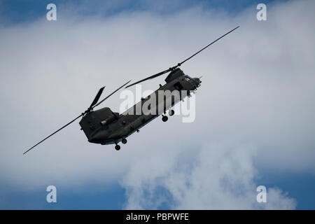 Sunderland, Großbritannien, 29. Juli 2018. RAF Chinook Helikopter im Sunderland Airshow. 28. Juli 2018 Credit: Peter Reed/Alamy leben Nachrichten Stockfoto