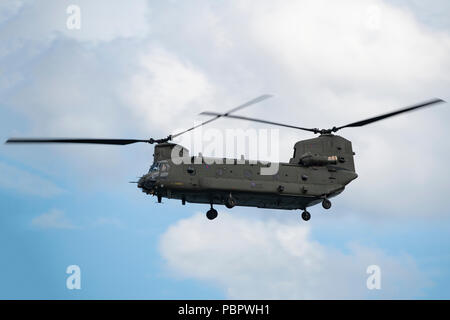 Sunderland, Großbritannien, 29. Juli 2018. RAF Chinook Helikopter im Sunderland Airshow. 28. Juli 2018 Credit: Peter Reed/Alamy leben Nachrichten Stockfoto