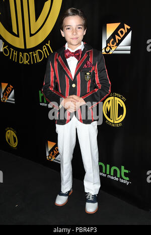 Los Angeles, CA, USA. Juli 2018. 29. Juli 2018 – Los Angeles, Kalifornien – Elias Harger. Fuller House Star Michael Campion feiert zum 16. Geburtstag im Restaurant Cicada. Foto: Birdie Thompson/Admedia Stockfoto