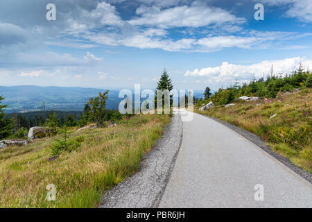 Dreisessel Berg an der Grenze von Deutschland, mit der Tschechischen Republik, Bayerischer Wald - Sumava Nationalpark, Deutschland - Tschechische Republik Stockfoto