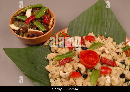 Pflanzliche uppumavu oder upma, ist ein Frühstück dish Common in Südindien, aus Rava oder Sooji. Stockfoto